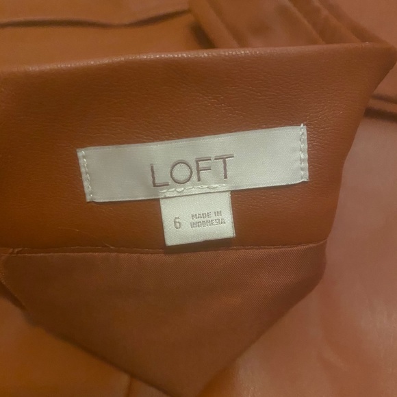 LOFT Rust Faux Leather Skirt - Picture 6 of 8